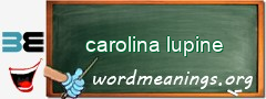 WordMeaning blackboard for carolina lupine